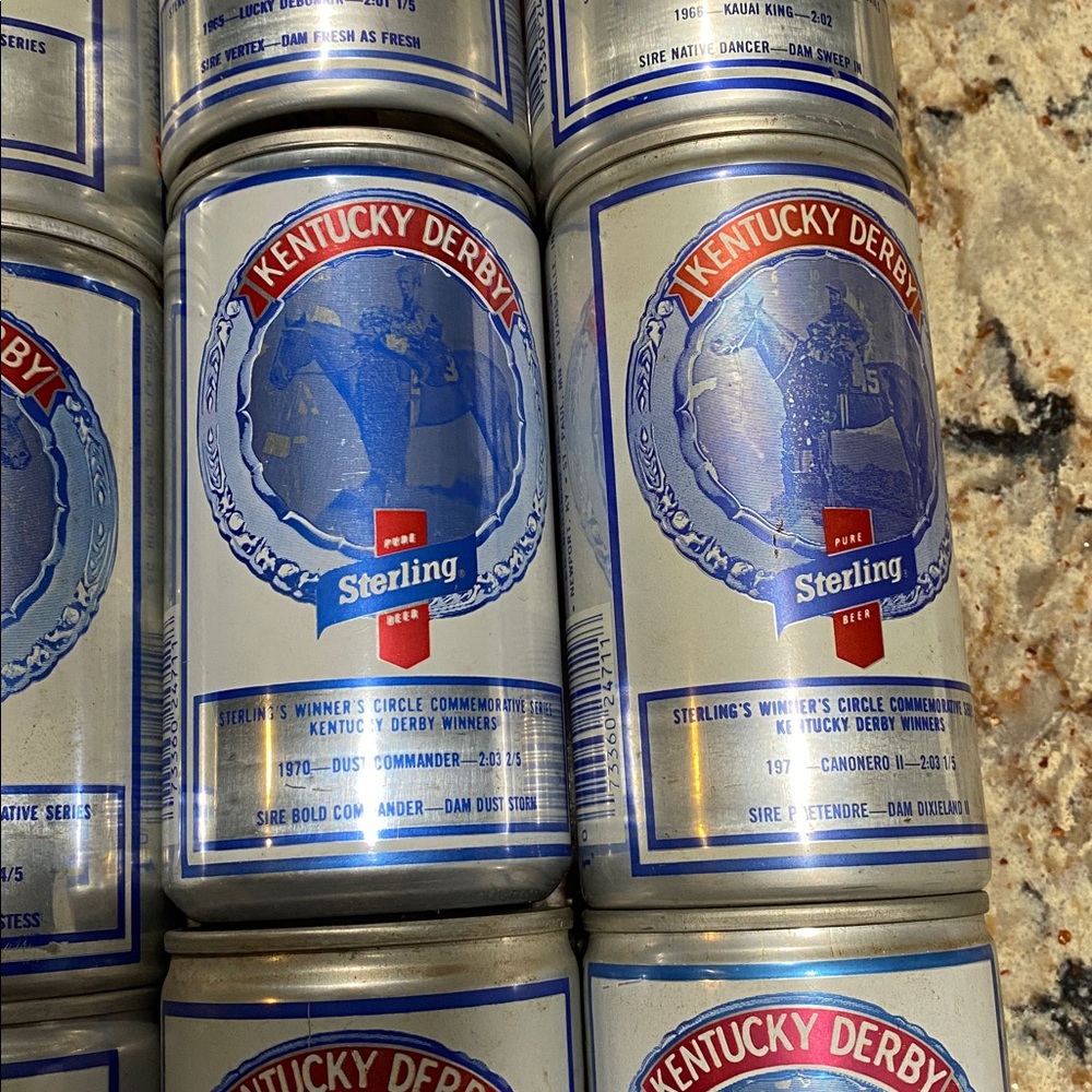Vintage Sterling Kentucky Derby horse racing beer can set 1962-1975 g Hellman - Picture 5 of 9